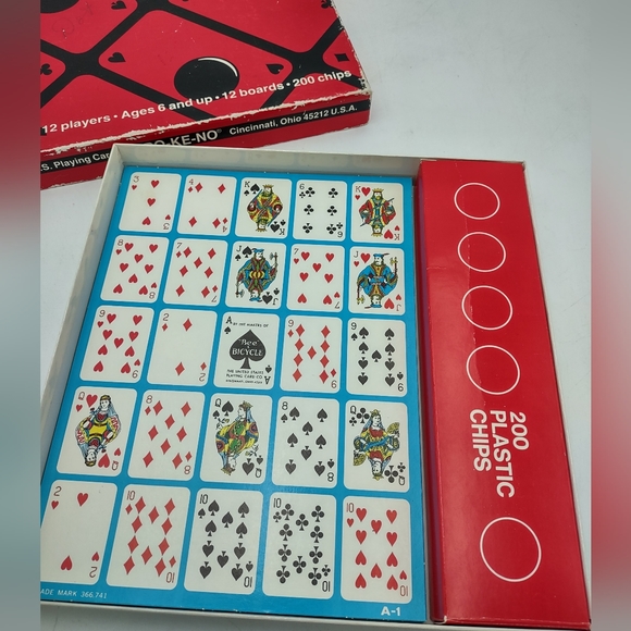 Vintage Set Po-Ke-No POKENO Poker-Keno Board Card Game 12 Board Set Chips - Picture 11 of 14